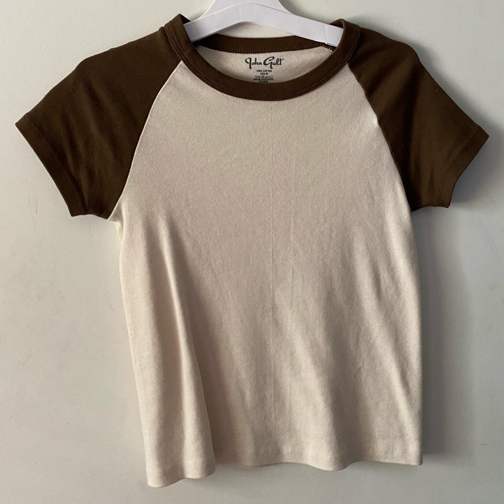 White and brown brandy shirt